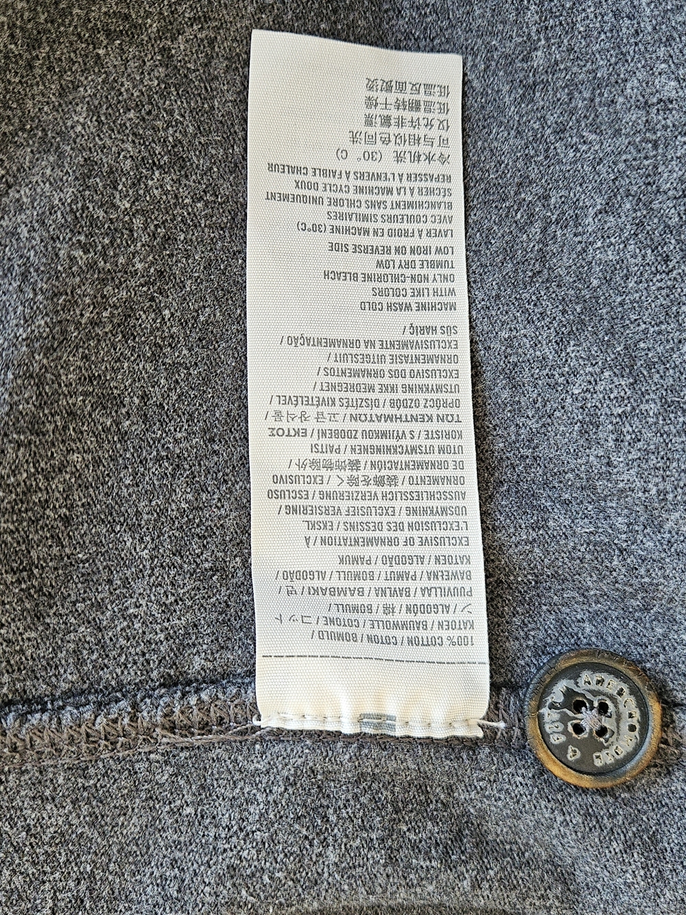 Abercrombie & Fitch Charcoal Henley Pullover - Picture 7 of 7